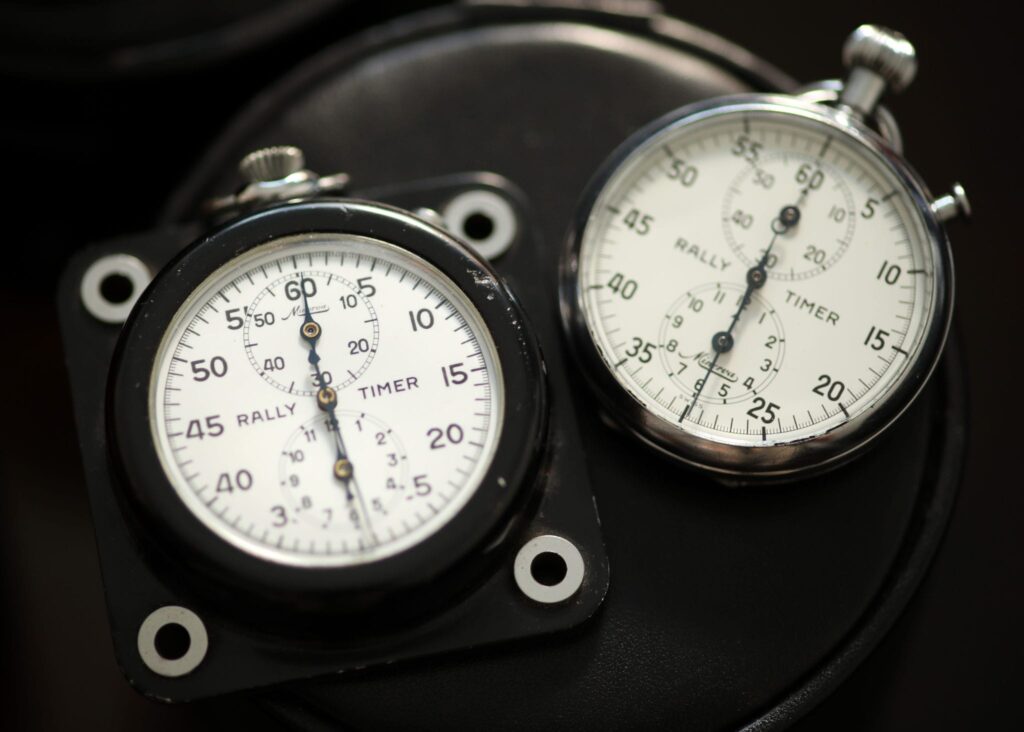 Two Minerva Rally Timers