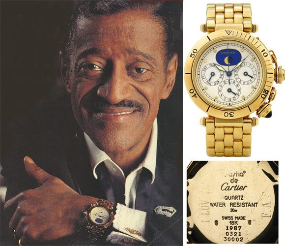 An image of Sammy Davis Jr. wearing a Cartier Pasha 