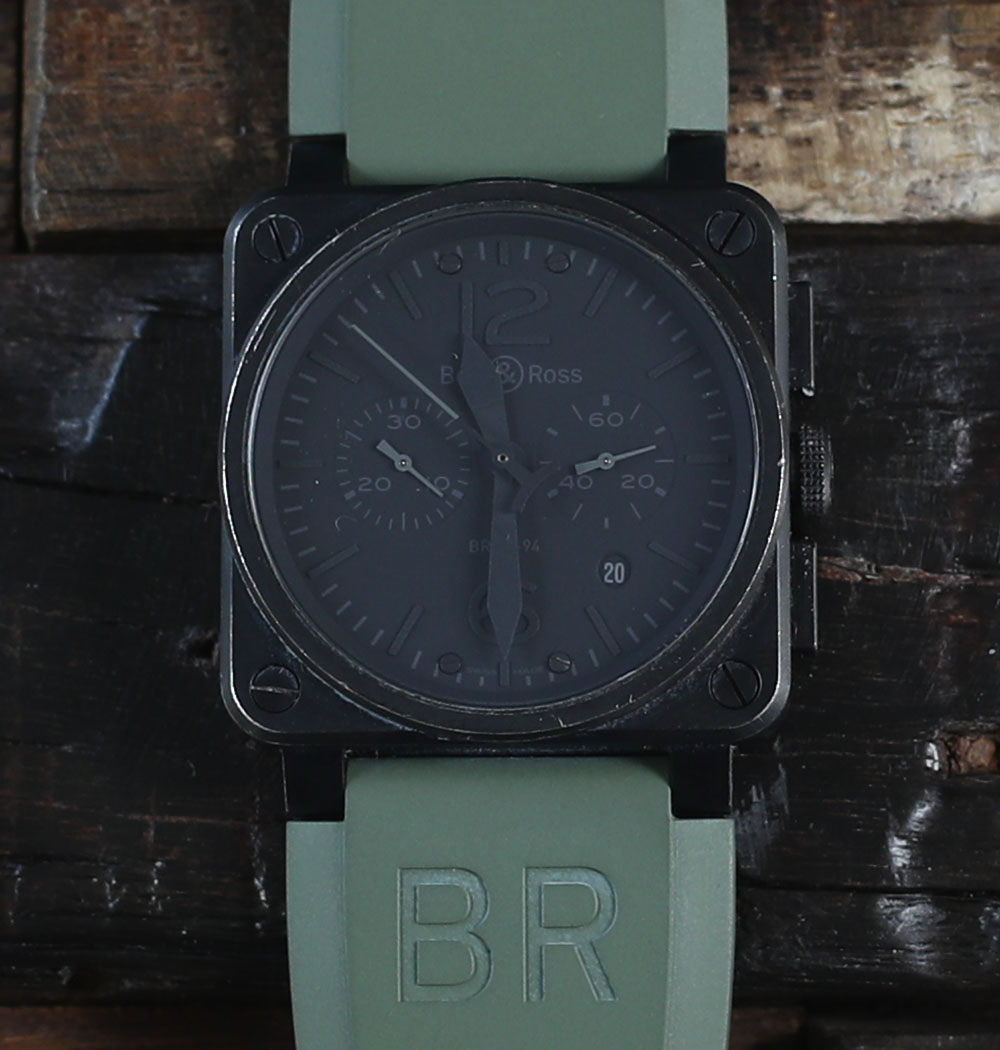 A green and black Bell & Ross Phantom 