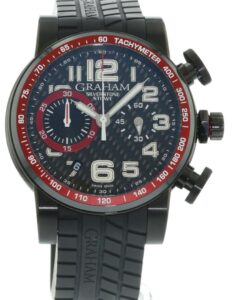 A picture of a red and black Graham silverstone for gameday 