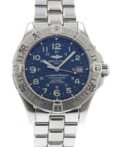Bonus Season: An image of a Breitling Superocean with a blue dial