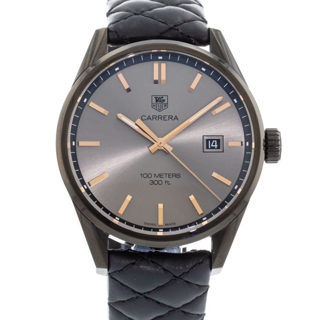 A Tag Heuer Carrera with gold indices and hands 