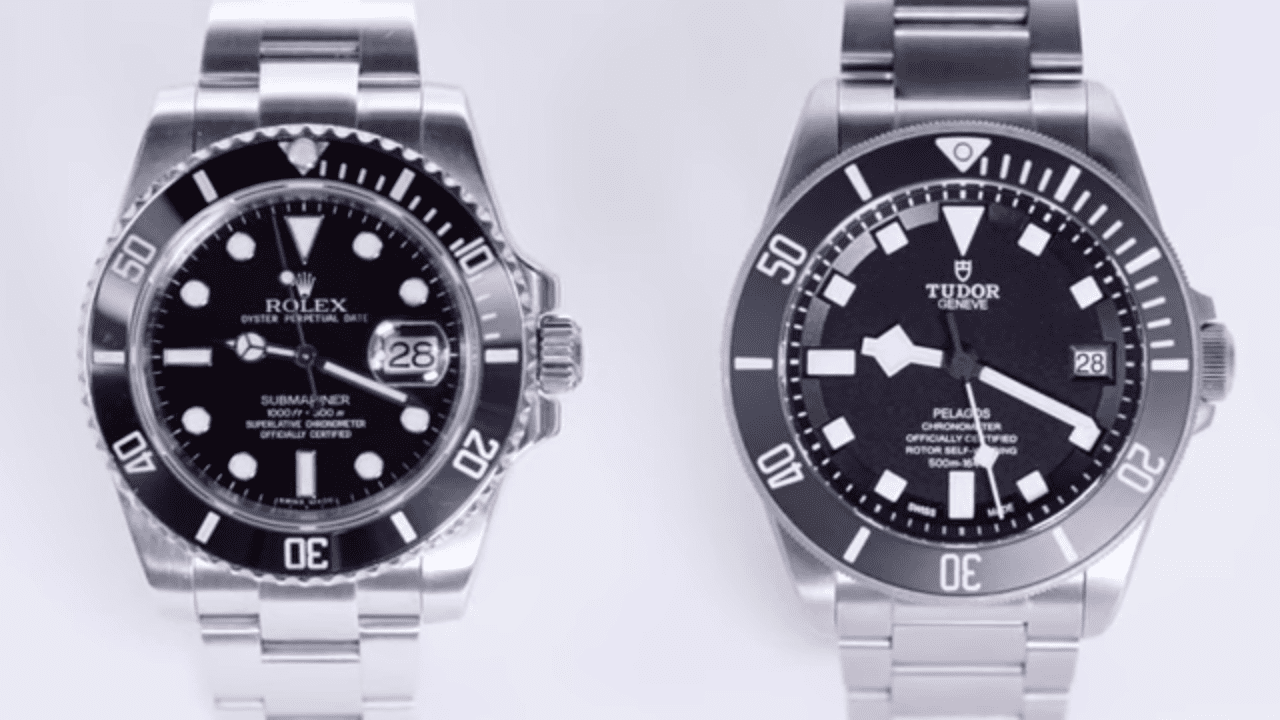Rolex Submariner next to Tudor Pelagos