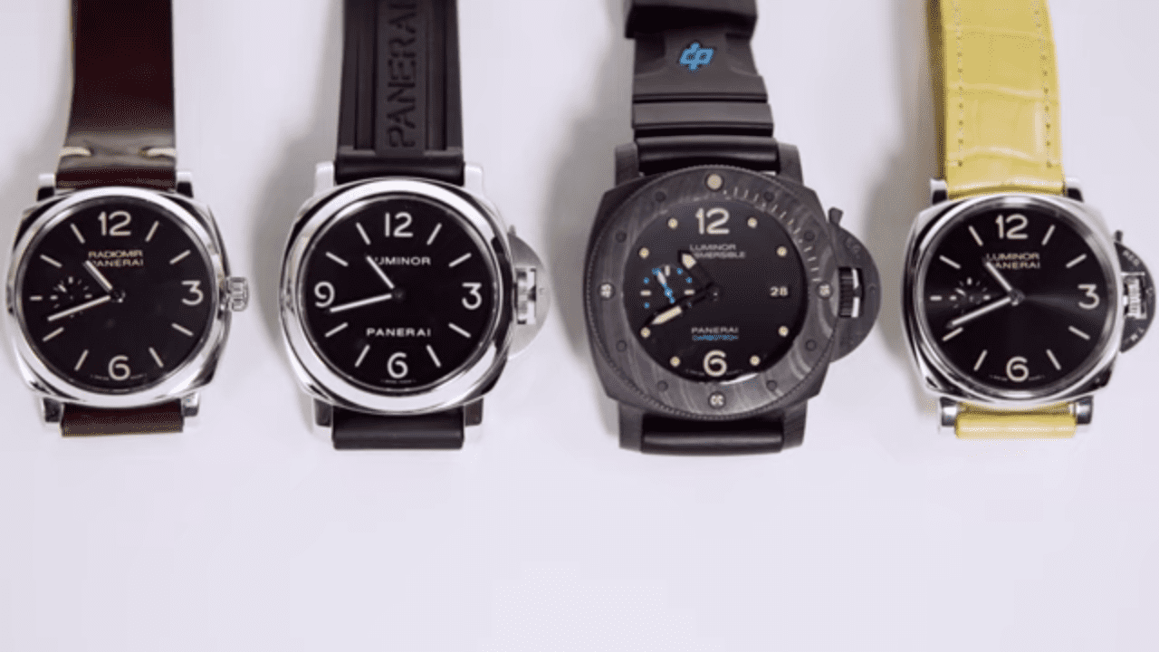 Radiomir, Luminor, Submersible, and Luminor Due Side by Side