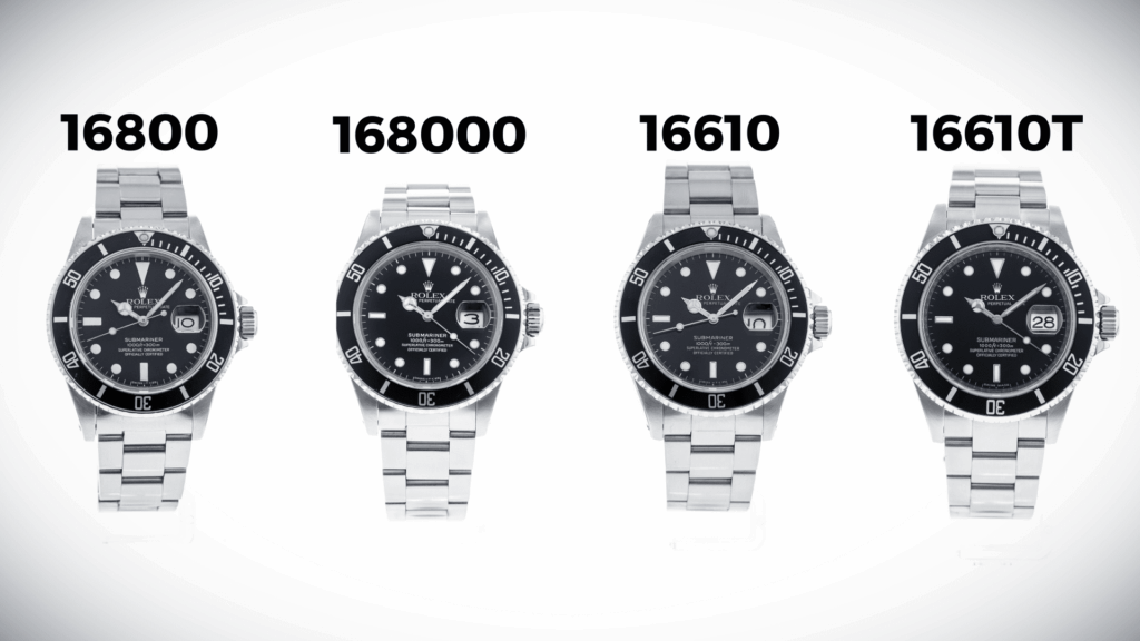 16800, 168000, 16610, and 16610T Rolex Subamriners