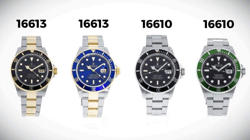16613 and 16610 side by side Submariner Date